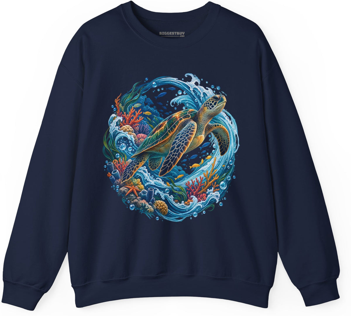 Sea Serenade - Crewneck Sweatshirt in Navy, front view