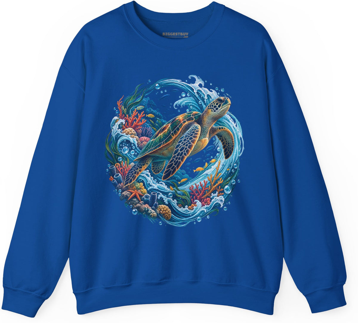 Sea Serenade - Crewneck Sweatshirt in Royal, front view