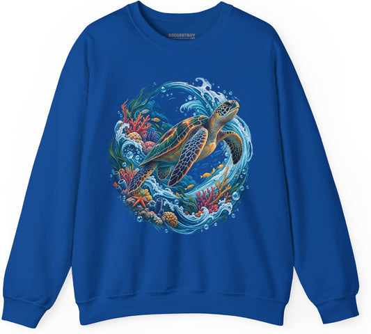 Sea Serenade - Crewneck Sweatshirt in Royal, front view