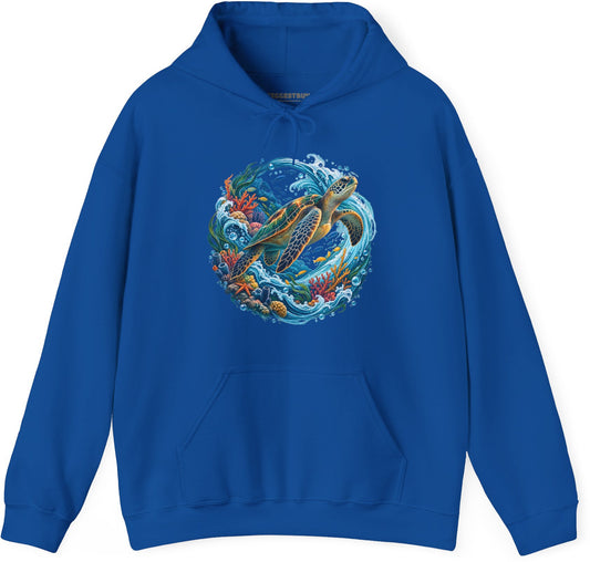 Sea Serenade - Pullover Hoodie in Royal, front view