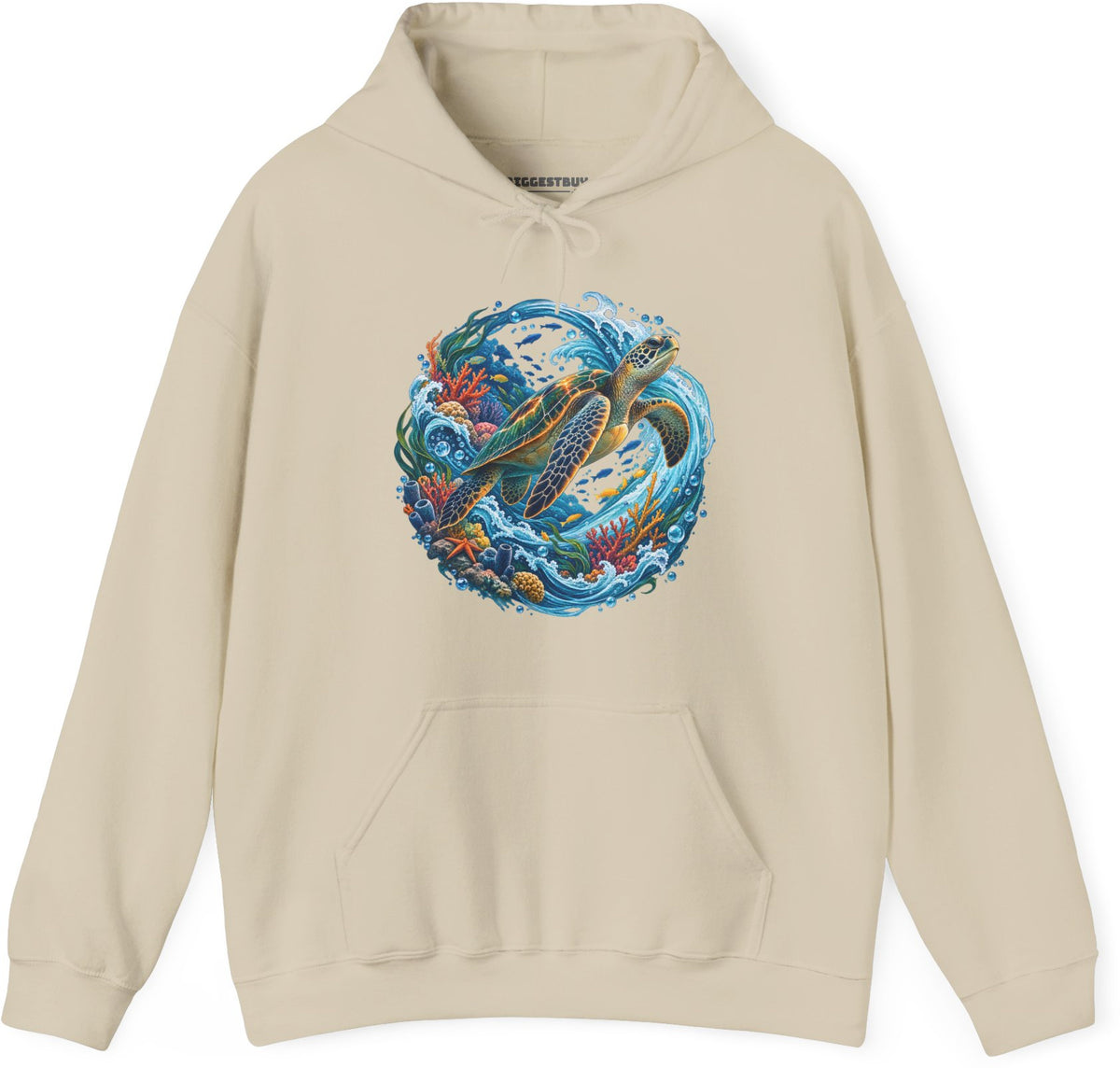 Sea Serenade - Pullover Hoodie in Sand, front view