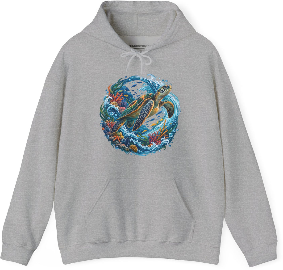 Sea Serenade - Pullover Hoodie in Sport Grey, front view