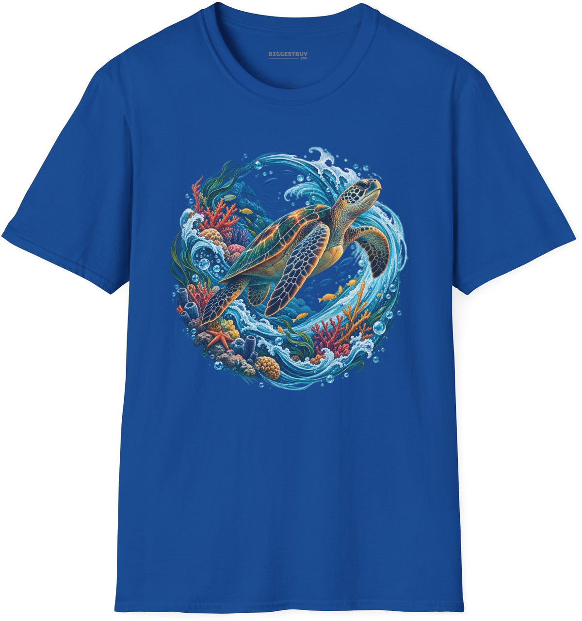 Sea Serenade - Softstyle T-Shirt in Royal, front view