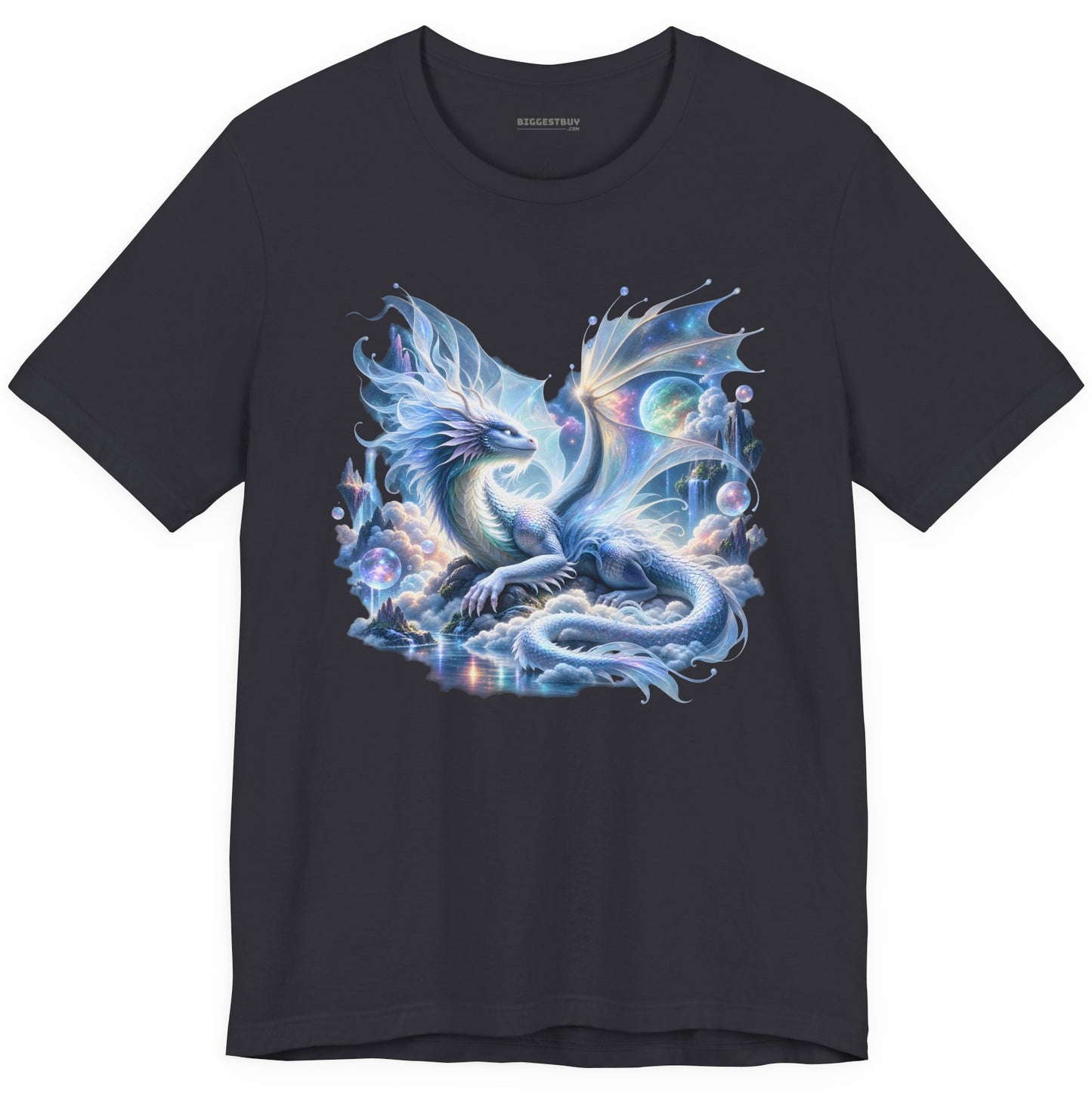 Skybound Serpent - Classic Jersey Tee in Dark Grey, front view