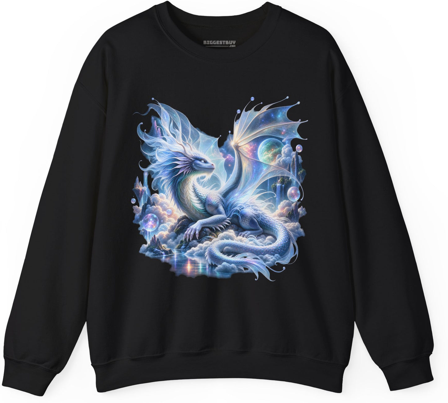 Skybound Serpent - Crewneck Sweatshirt in Black, front view