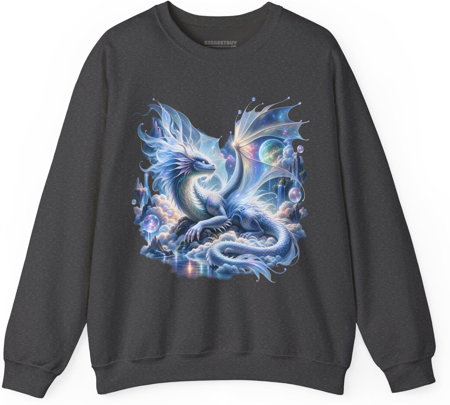 Skybound Serpent - Crewneck Sweatshirt in Dark Heather, front view
