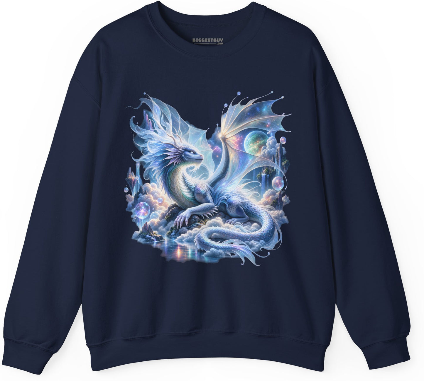 Skybound Serpent - Crewneck Sweatshirt in Navy, front view