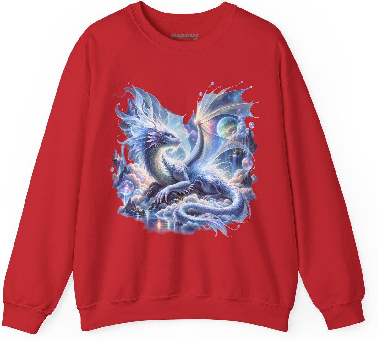 Skybound Serpent - Crewneck Sweatshirt in Red, front view