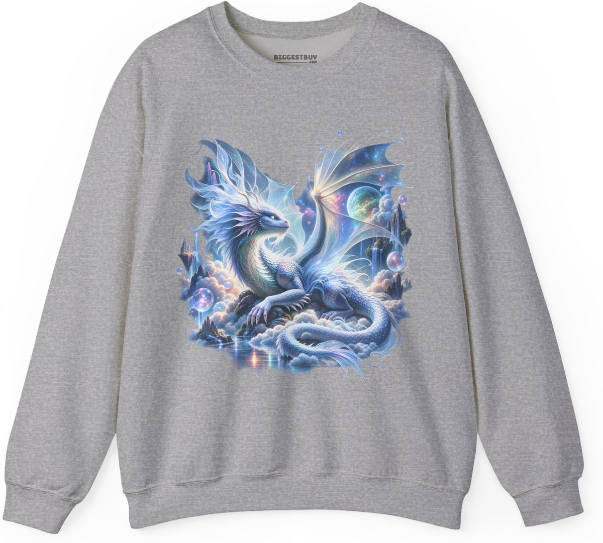 Skybound Serpent - Crewneck Sweatshirt in Sport Grey, front view