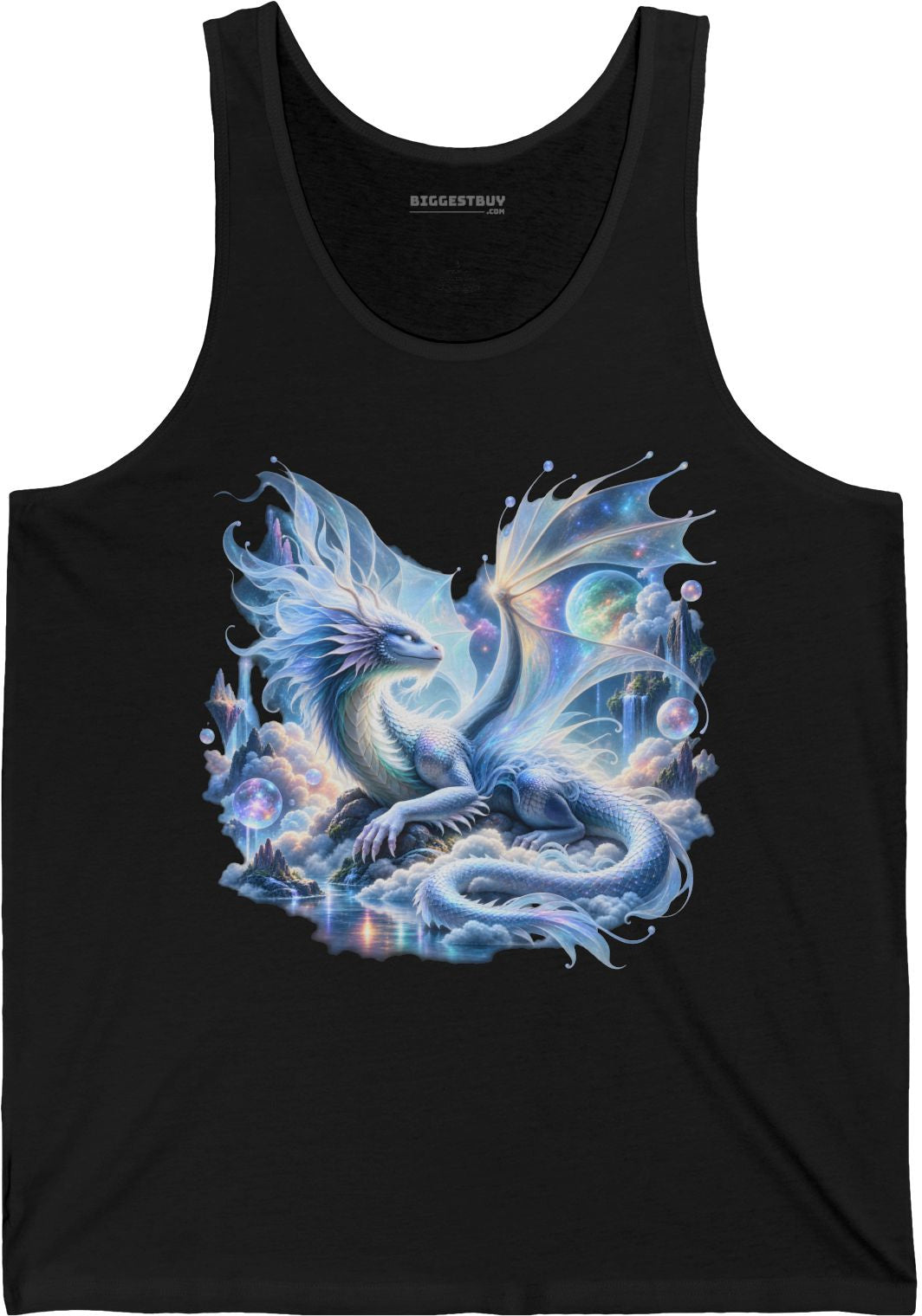 Skybound Serpent - Jersey Tank Top in Black, front view
