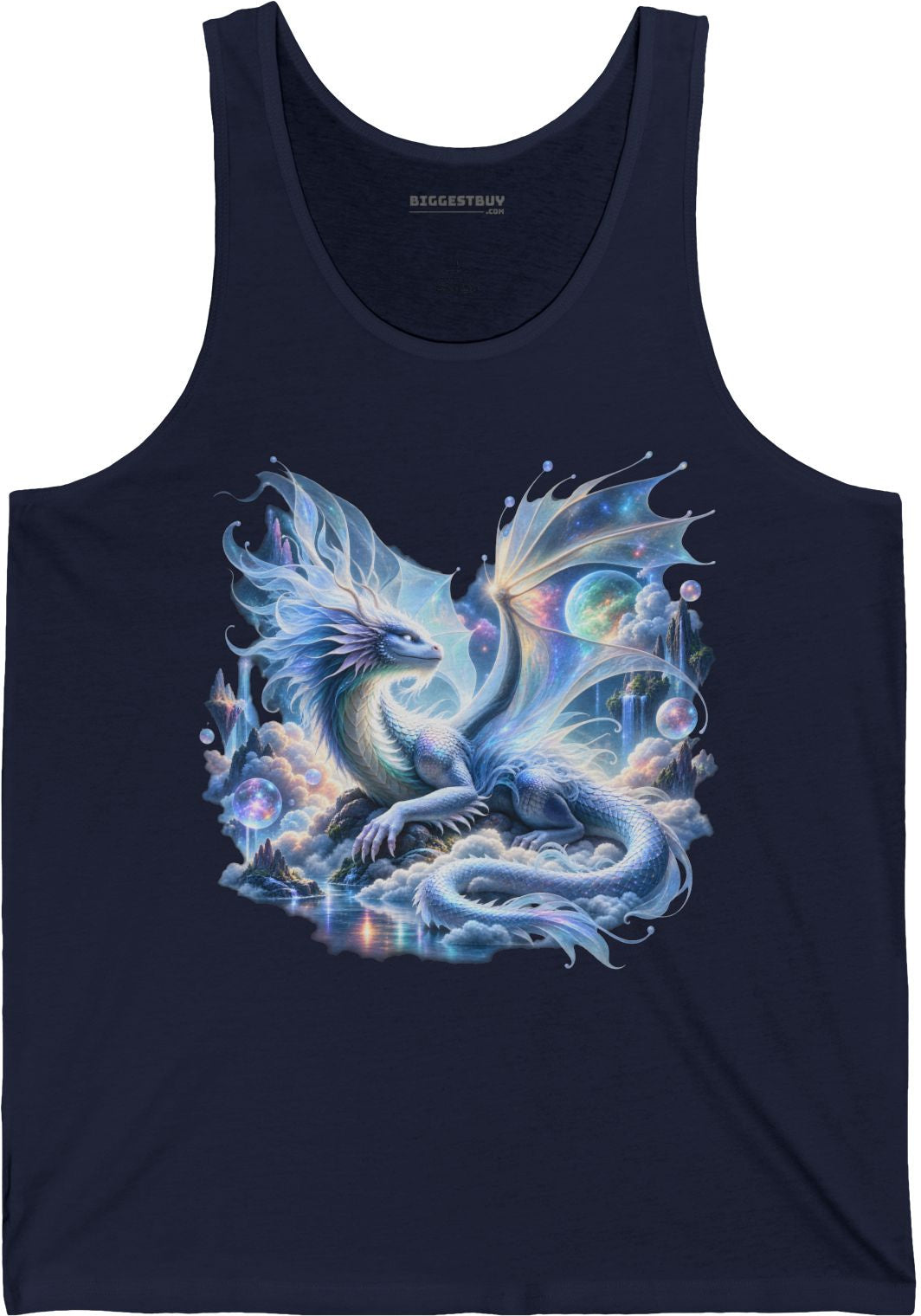 Skybound Serpent - Jersey Tank Top in Navy, front view