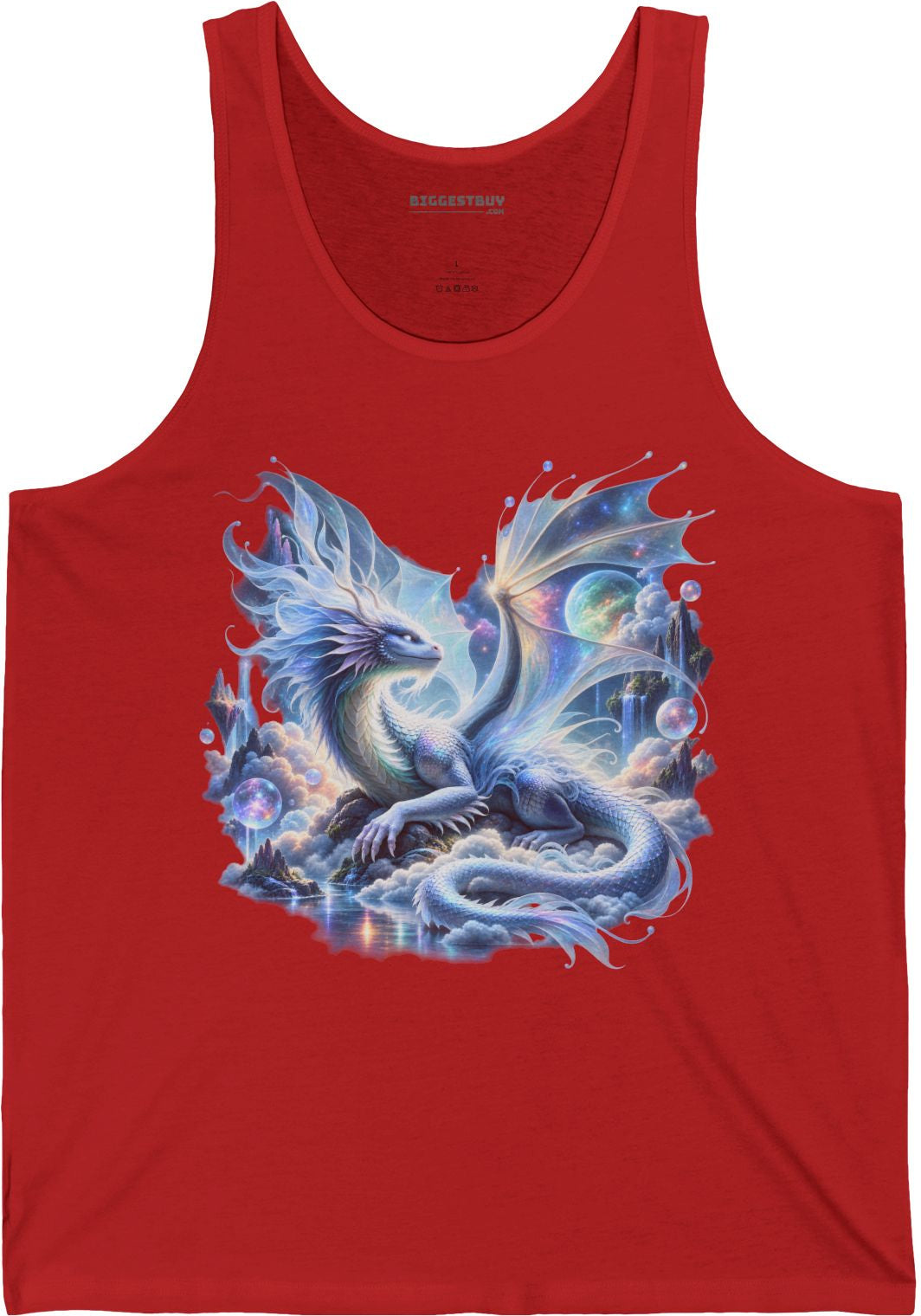 Skybound Serpent - Jersey Tank Top in Red, front view