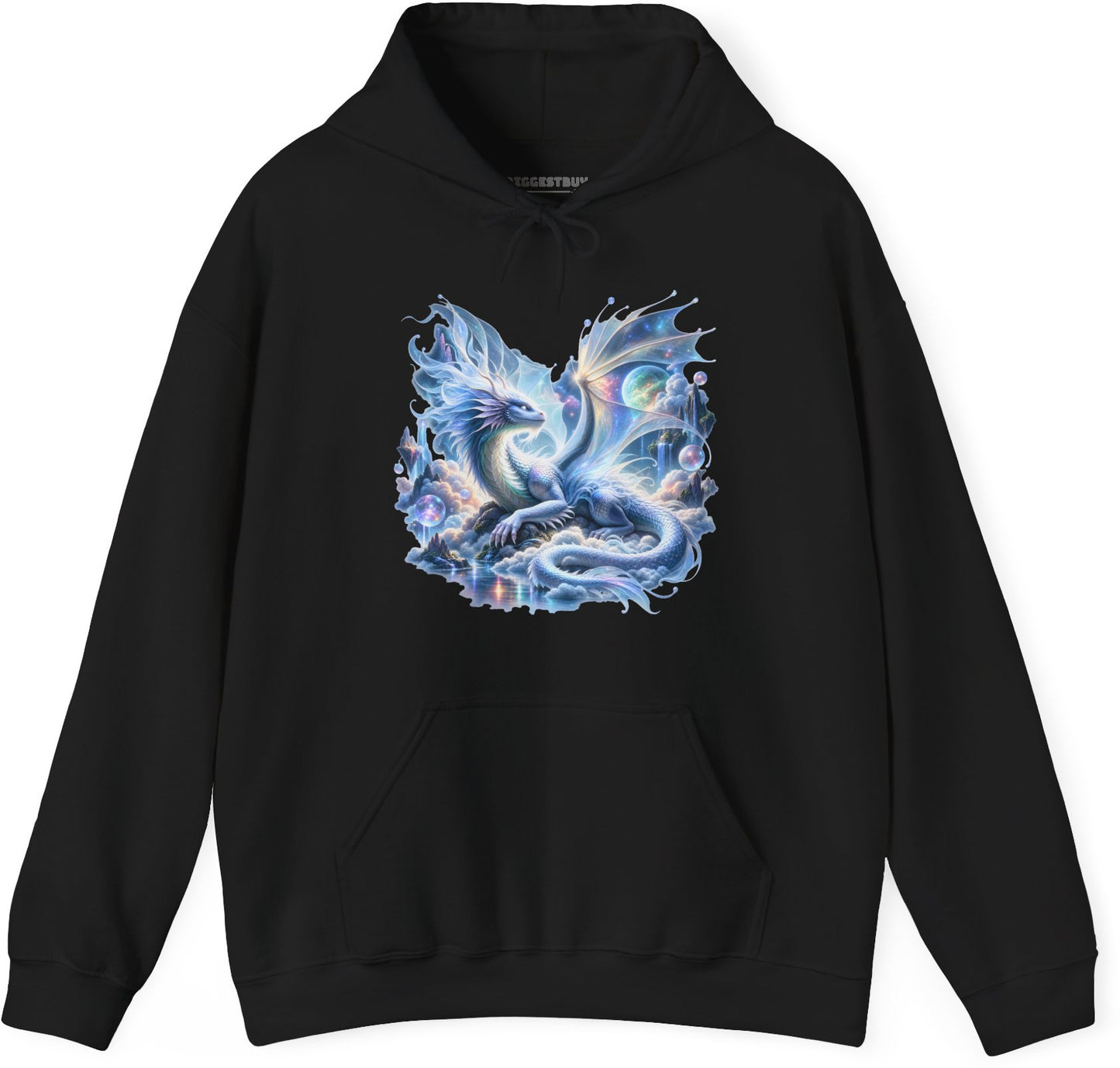Skybound Serpent - Pullover Hoodie in Black, front view