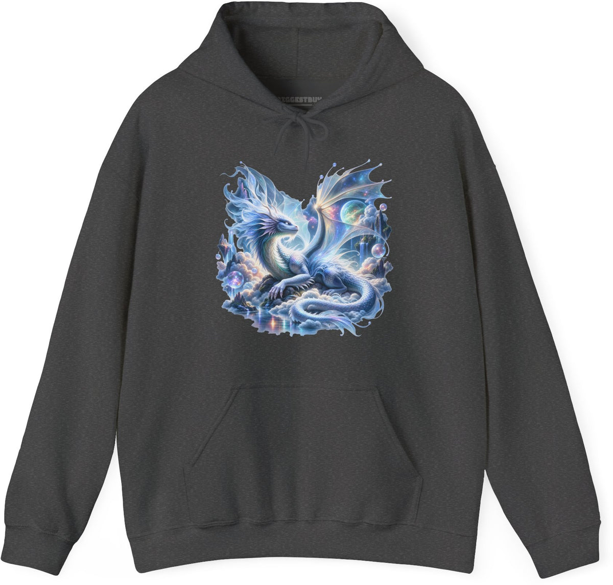 Skybound Serpent - Pullover Hoodie in Dark Heather, front view
