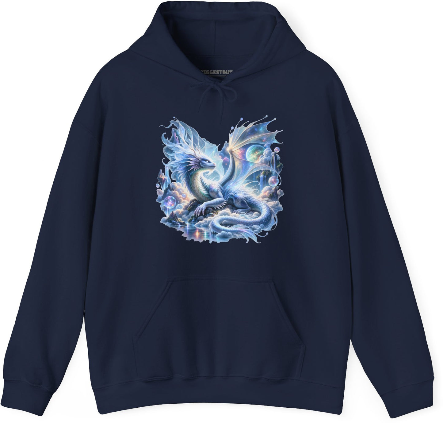 Skybound Serpent - Pullover Hoodie in Navy, front view