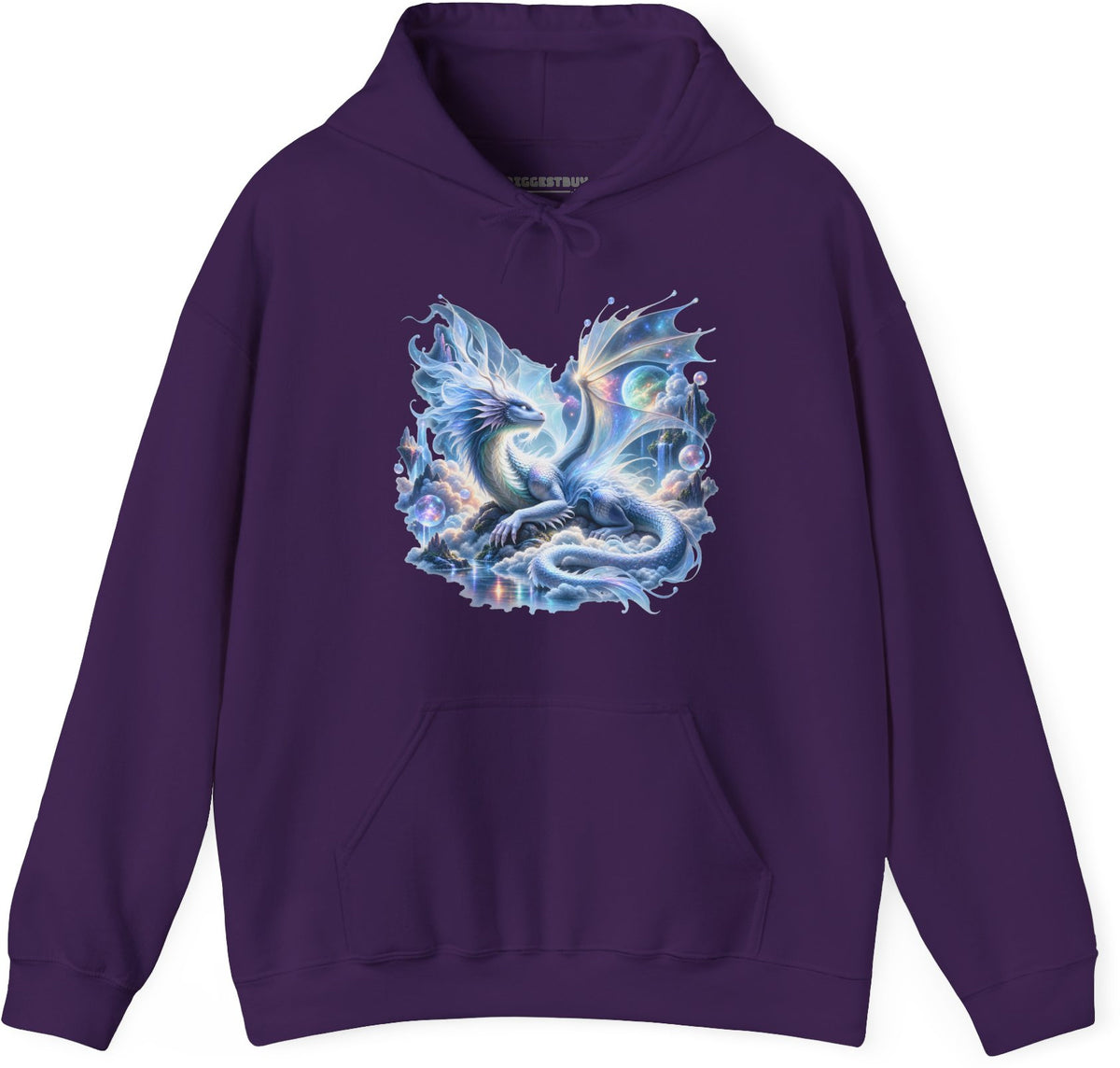 Skybound Serpent - Pullover Hoodie in Purple, front view