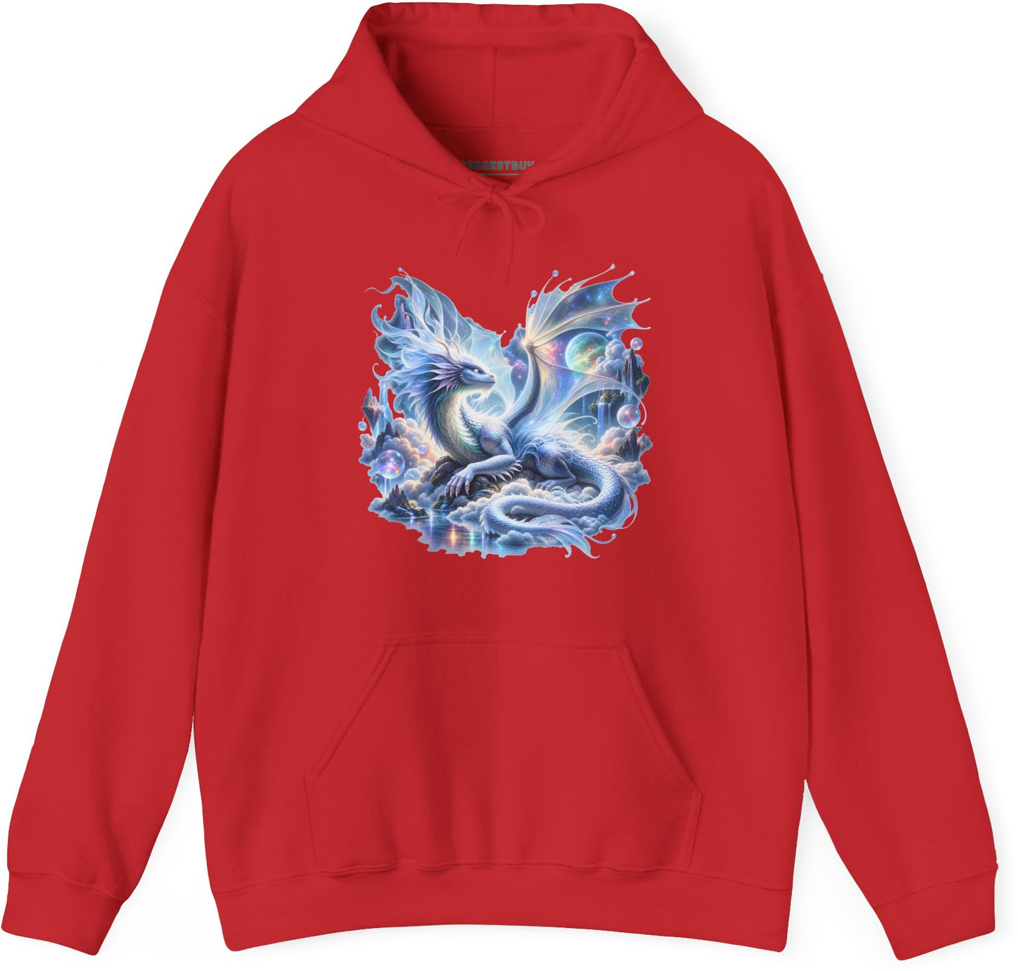 Skybound Serpent - Pullover Hoodie in Red, front view