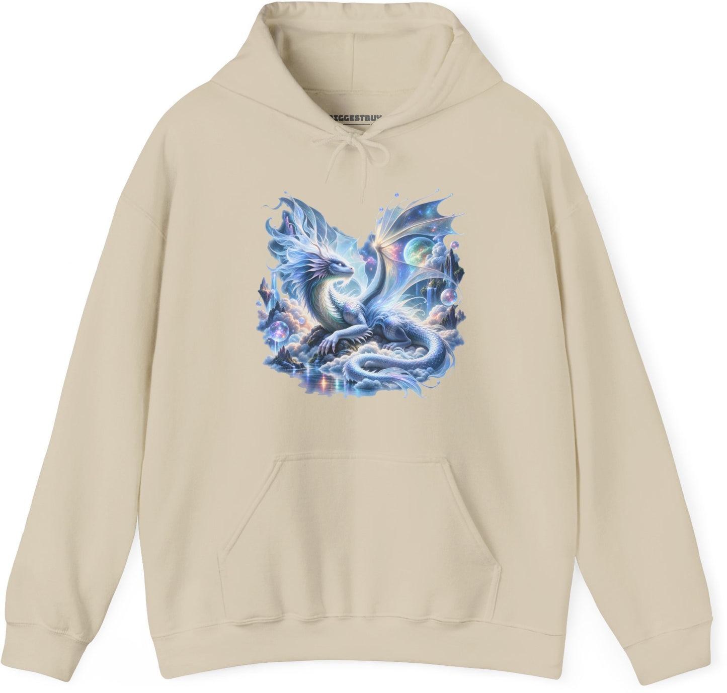 Skybound Serpent - Pullover Hoodie in Sand, front view