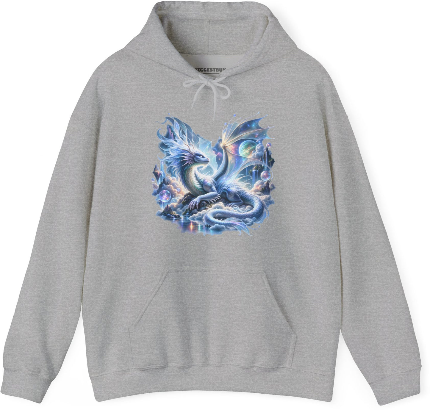 Skybound Serpent - Pullover Hoodie in Sport Grey, front view