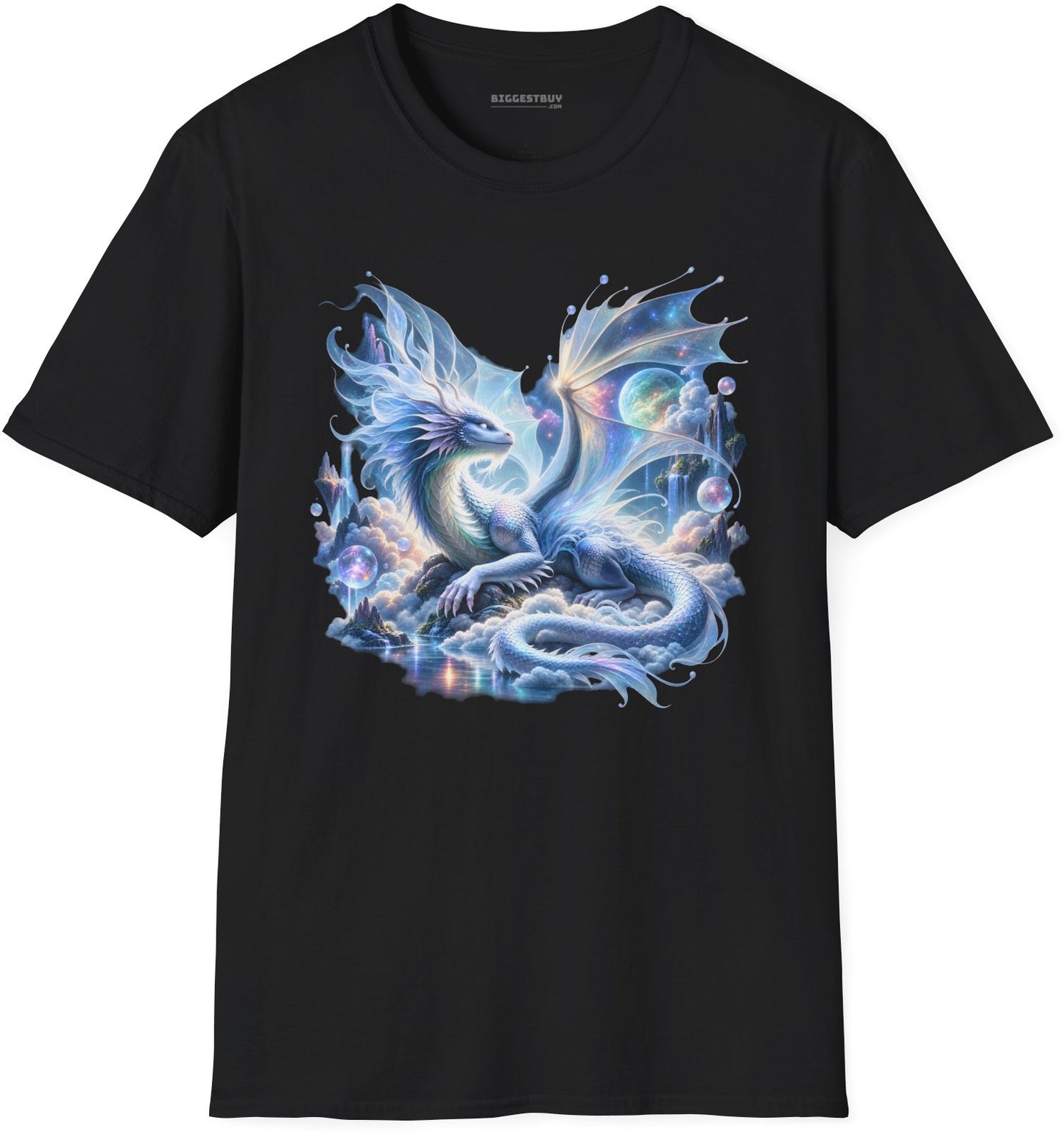 Skybound Serpent - Softstyle T-Shirt in Black, front view