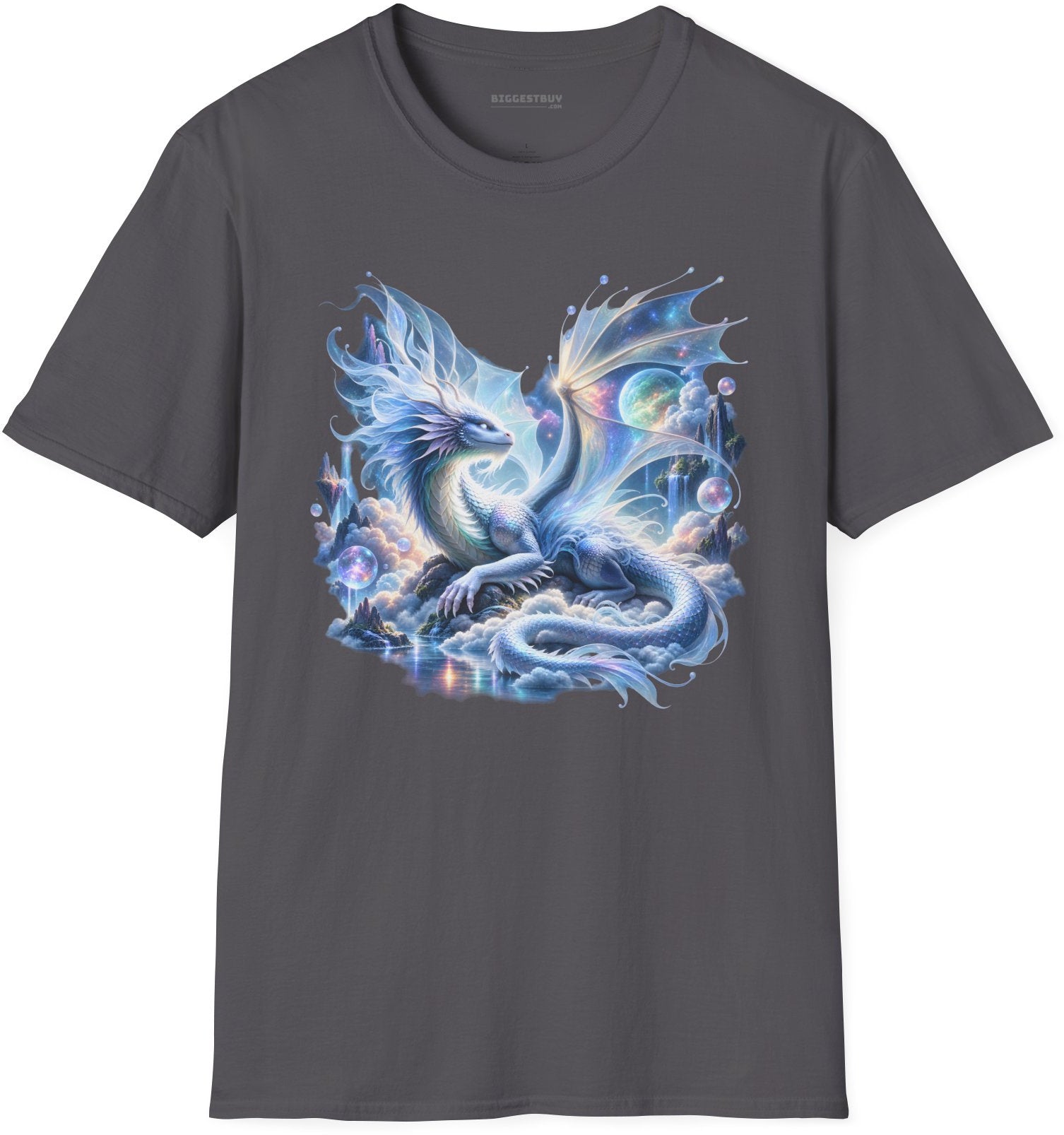 Skybound Serpent - Softstyle T-Shirt in Charcoal, front view