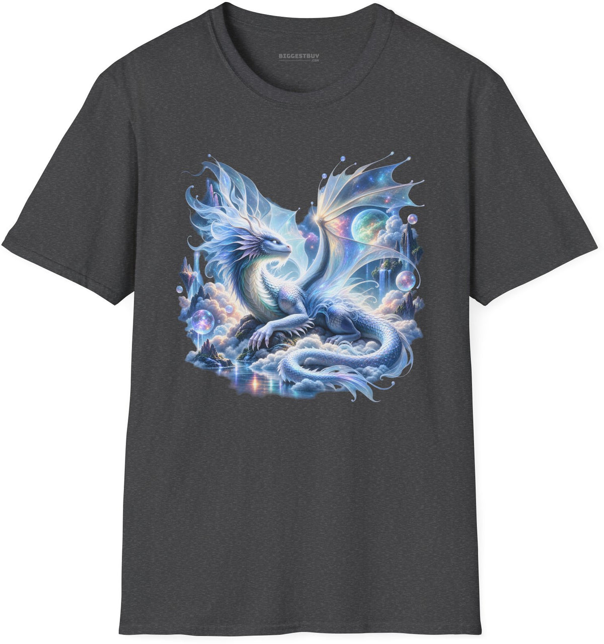 Skybound Serpent - Softstyle T-Shirt in Dark Heather, front view