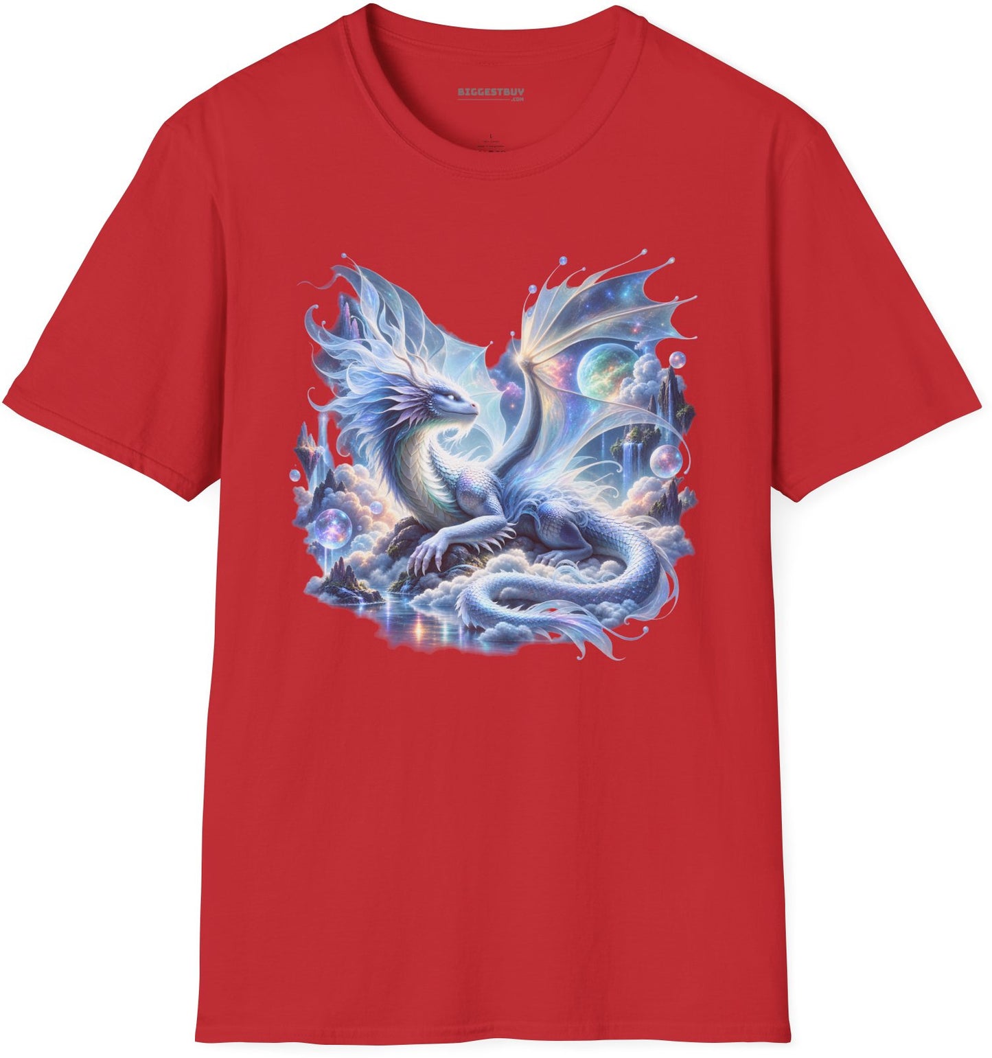 Skybound Serpent - Softstyle T-Shirt in Red, front view