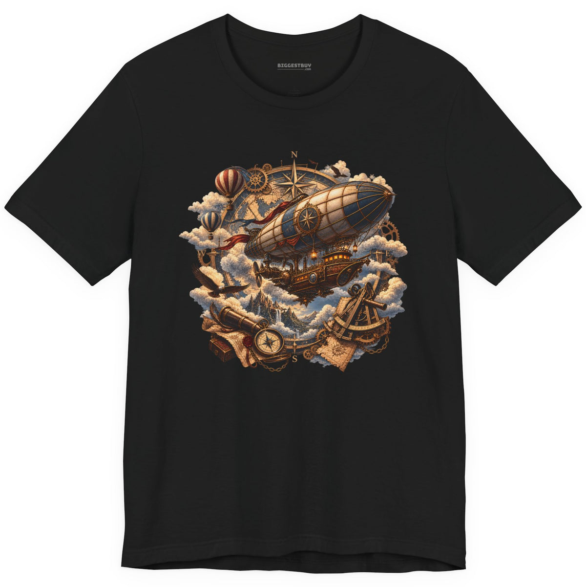 Skybound Voyager - Classic Jersey Tee in Black, front view