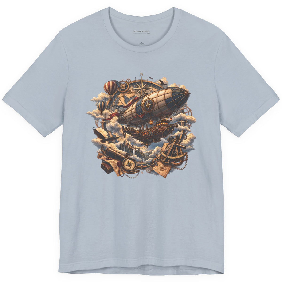 Skybound Voyager - Classic Jersey Tee in Light Blue, front view
