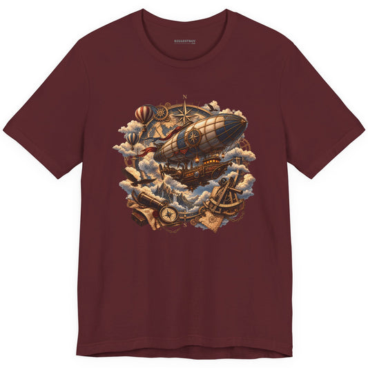 Skybound Voyager - Classic Jersey Tee in Maroon, front view
