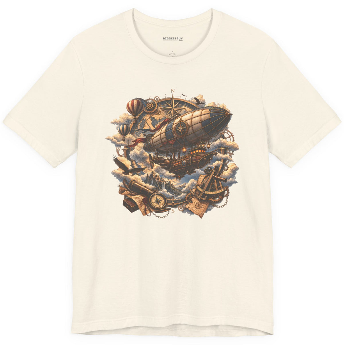 Skybound Voyager - Classic Jersey Tee in Natural, front view