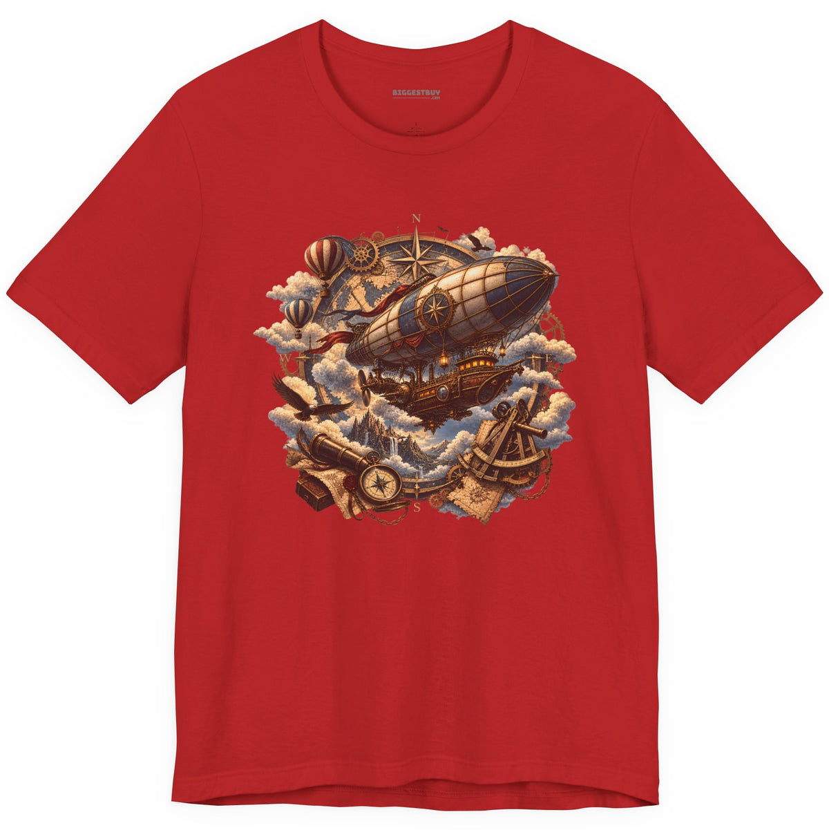 Skybound Voyager - Classic Jersey Tee in Red, front view