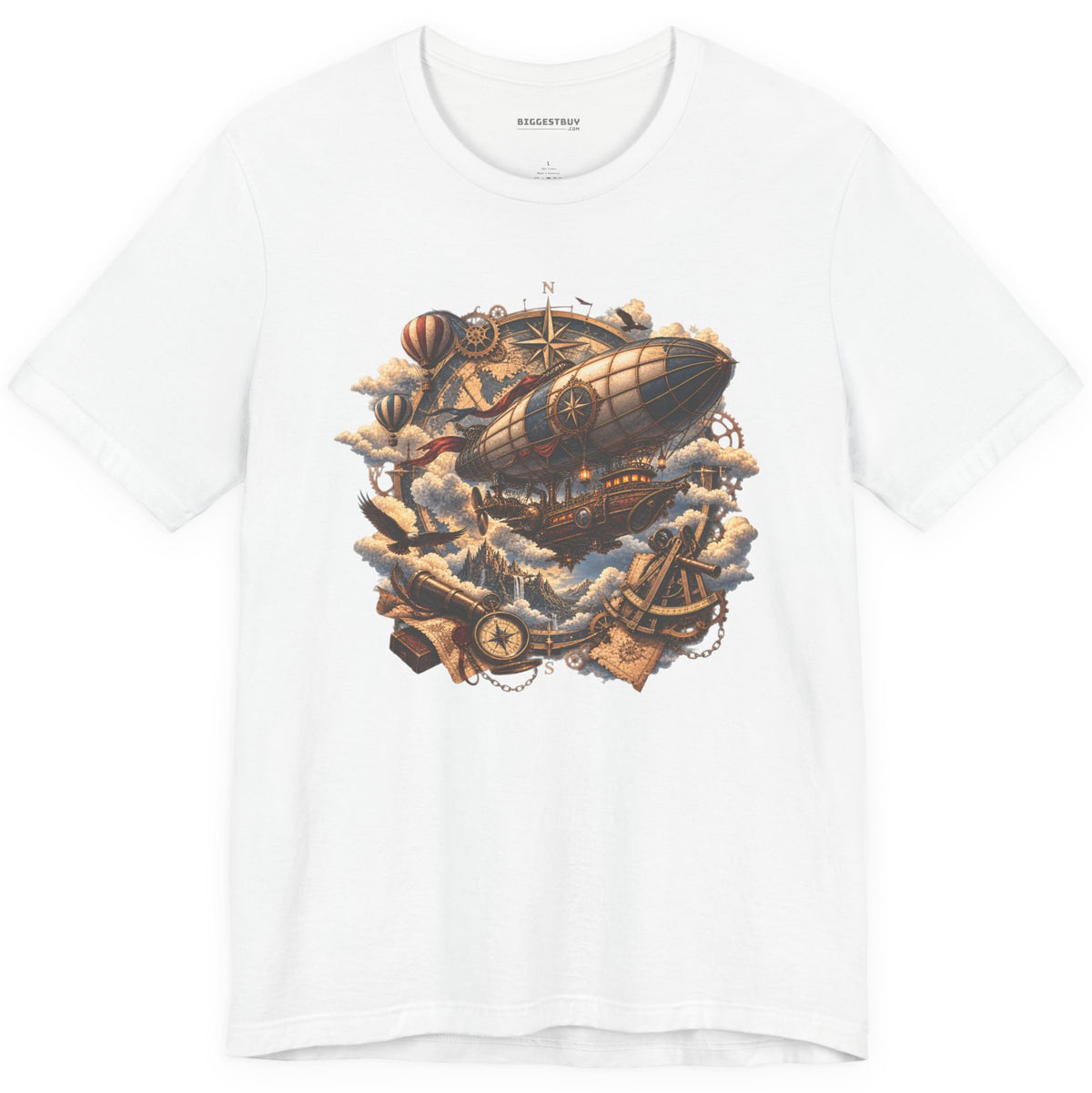 Skybound Voyager - Classic Jersey Tee in White, front view