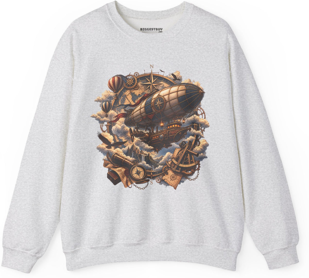Skybound Voyager - Crewneck Sweatshirt in Ash, front view