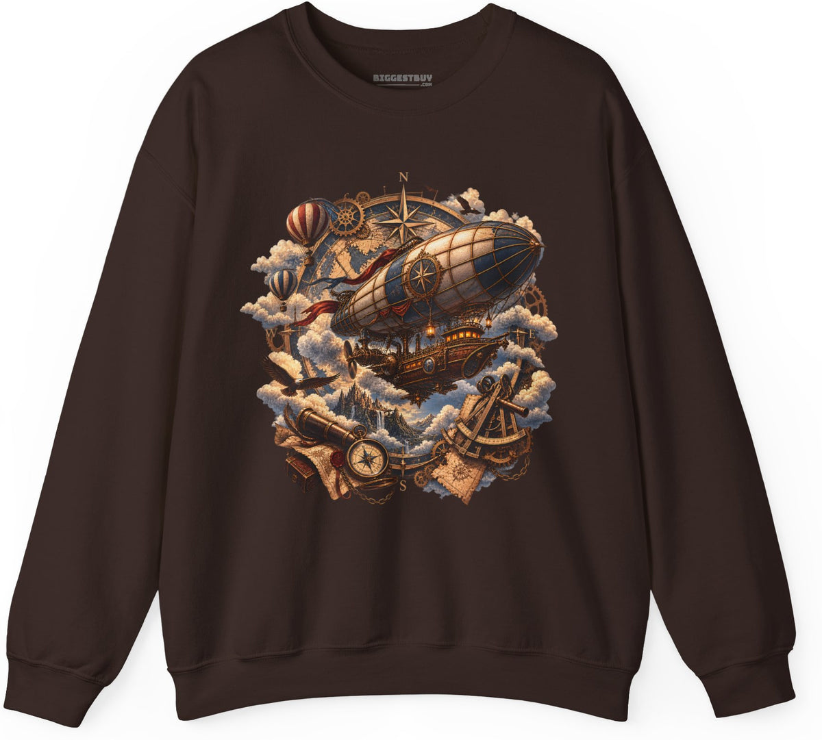 Skybound Voyager - Crewneck Sweatshirt in Dark Chocolate, front view
