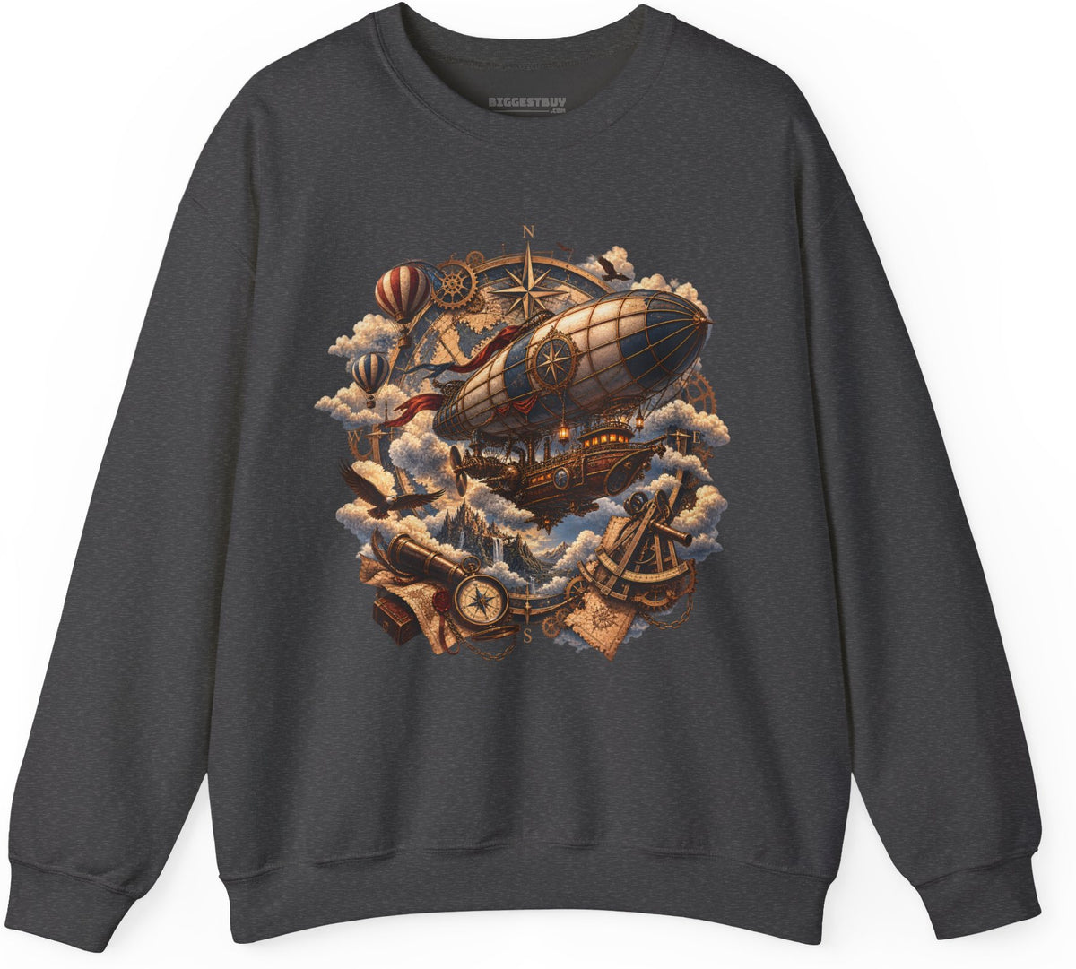 Skybound Voyager - Crewneck Sweatshirt in Dark Heather, front view
