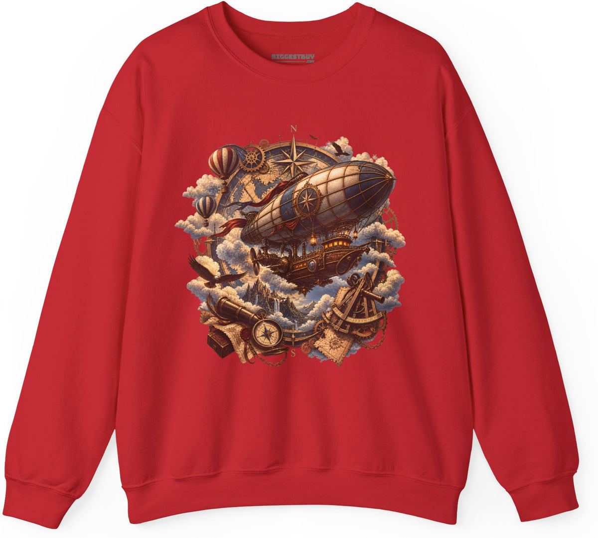 Skybound Voyager - Crewneck Sweatshirt in Red, front view