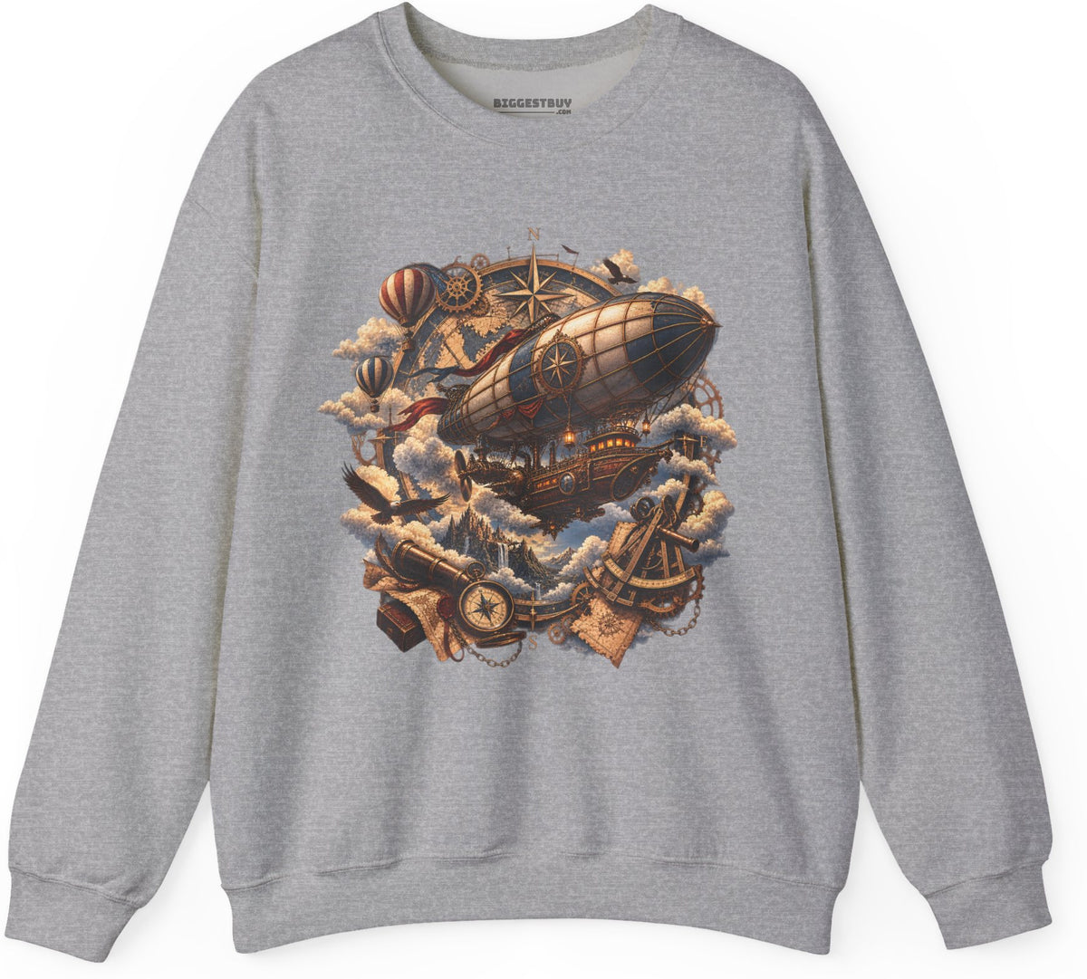 Skybound Voyager - Crewneck Sweatshirt in Sport Grey, front view