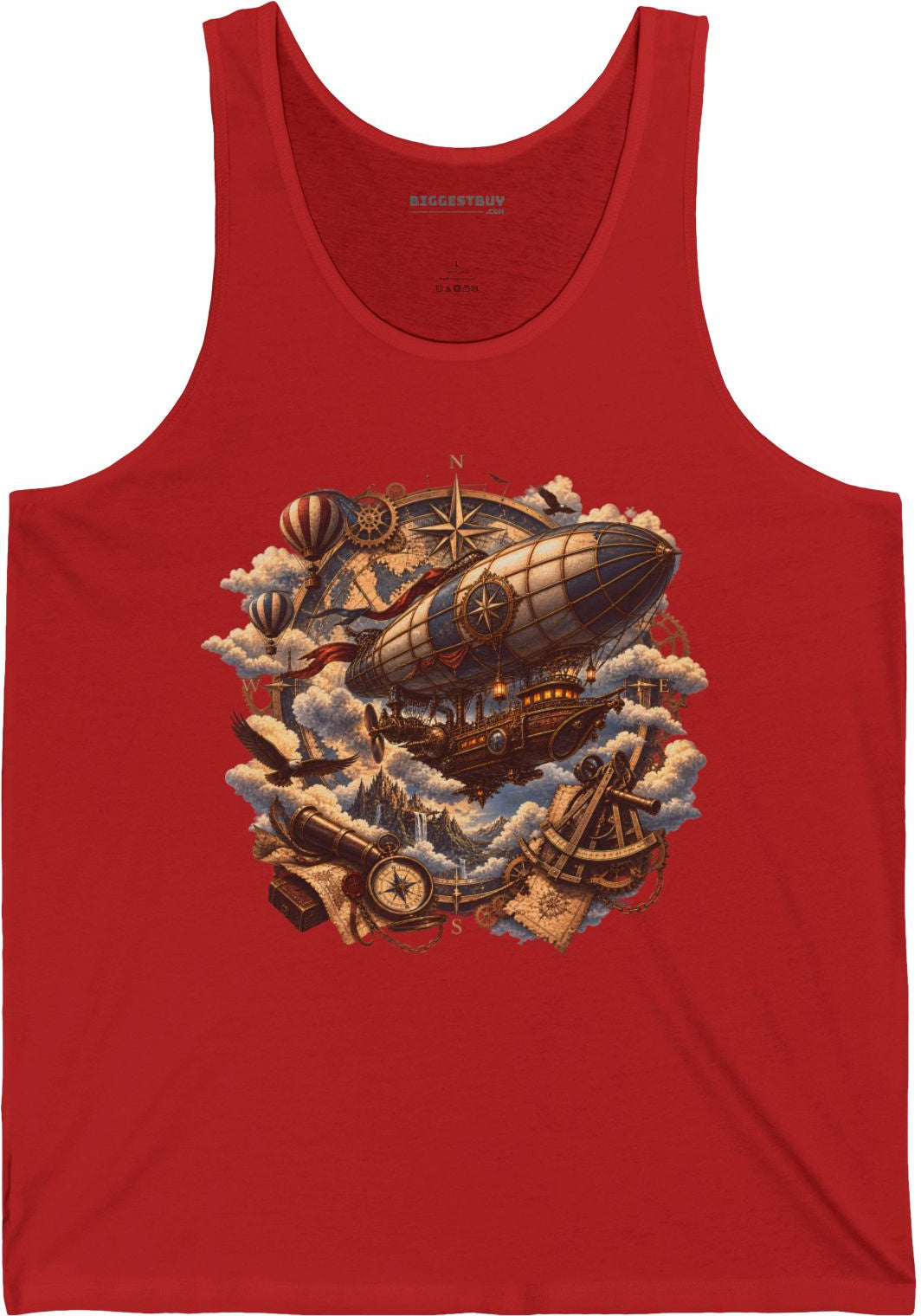 Skybound Voyager - Jersey Tank Top in Red, front view