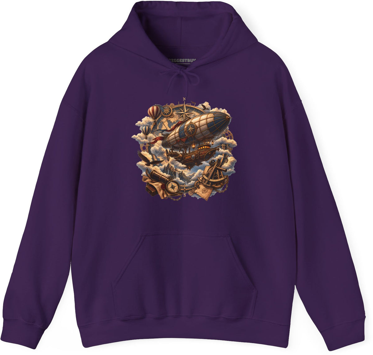 Skybound Voyager - Pullover Hoodie in Purple, front view