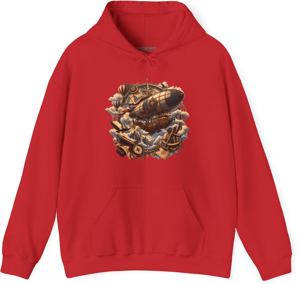 Skybound Voyager - Pullover Hoodie in Red, front view
