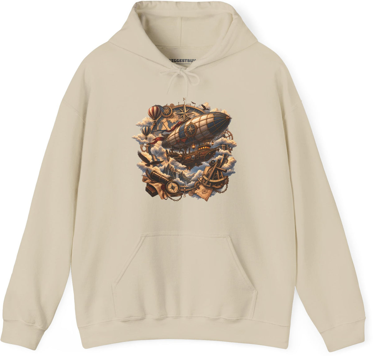 Skybound Voyager - Pullover Hoodie in Sand, front view