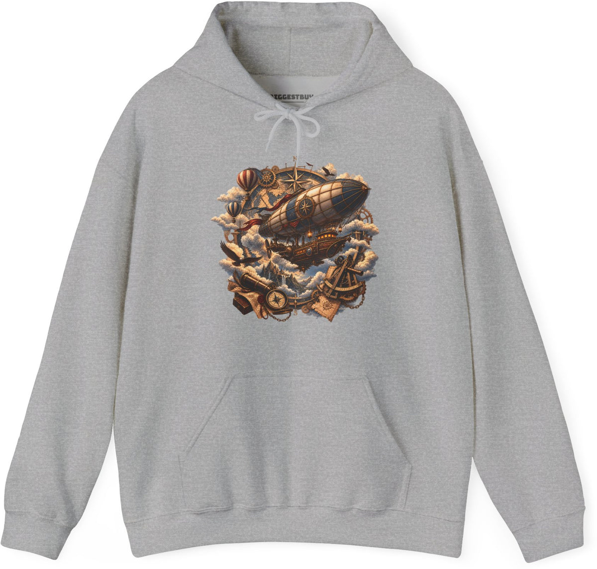 Skybound Voyager - Pullover Hoodie in Sport Grey, front view
