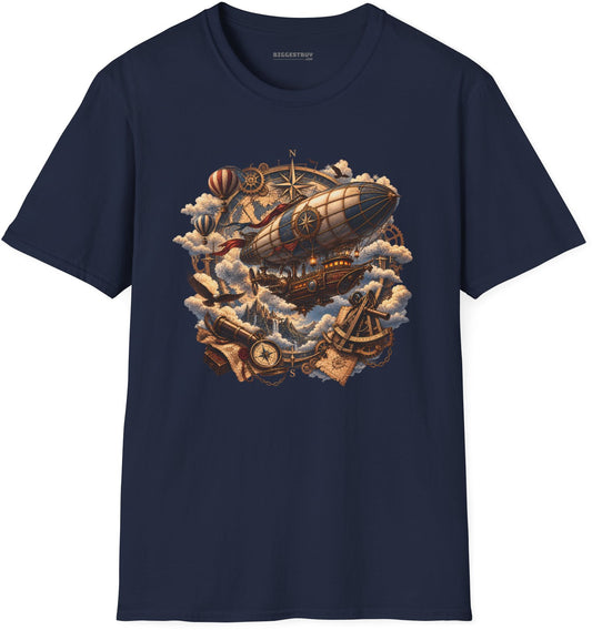 Skybound Voyager - Softstyle T-Shirt in Navy, front view