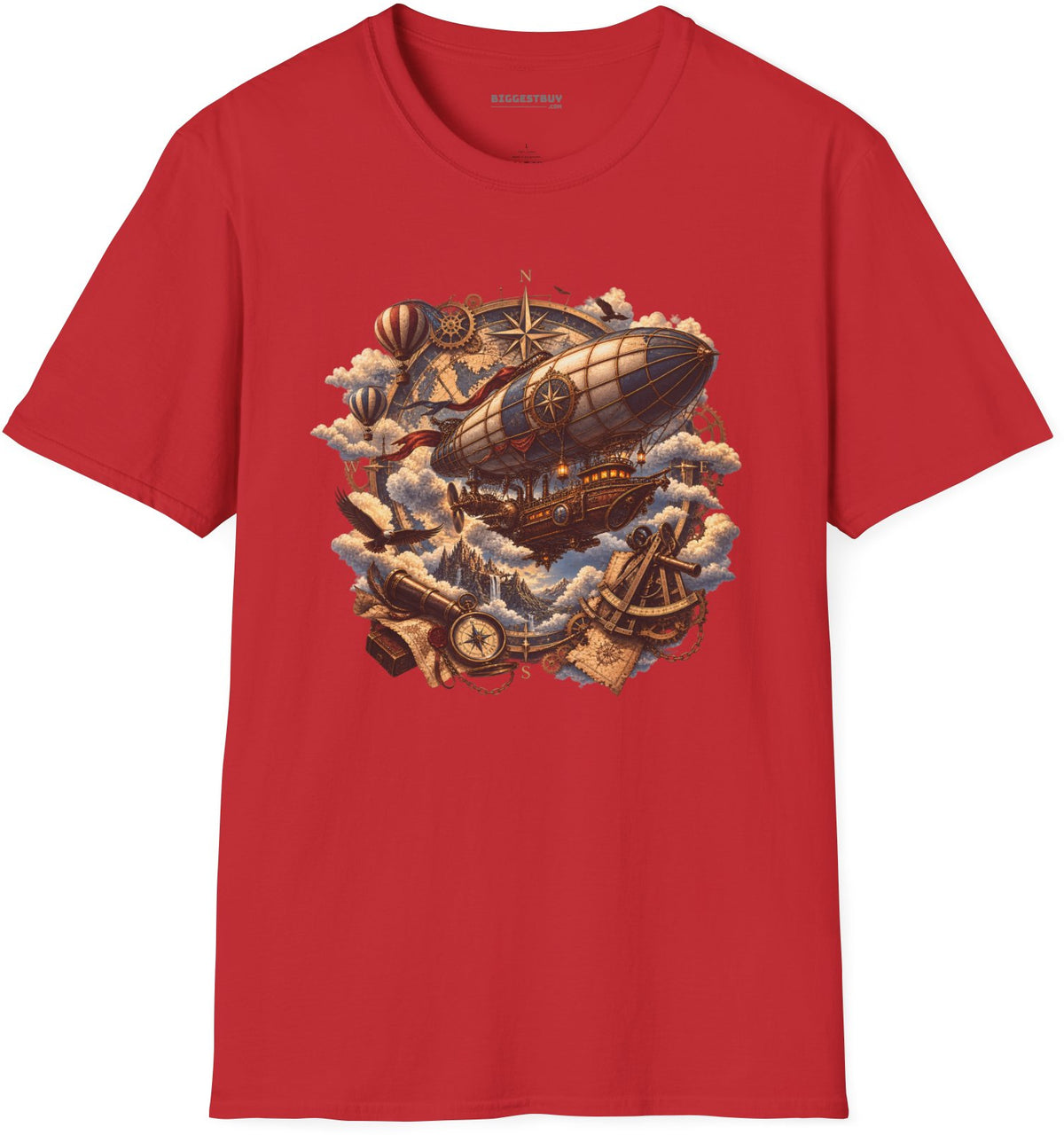 Skybound Voyager - Softstyle T-Shirt in Red, front view