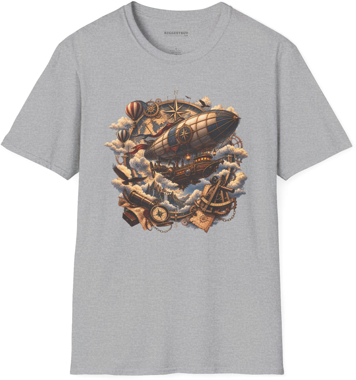 Skybound Voyager - Softstyle T-Shirt in Sport Grey, front view