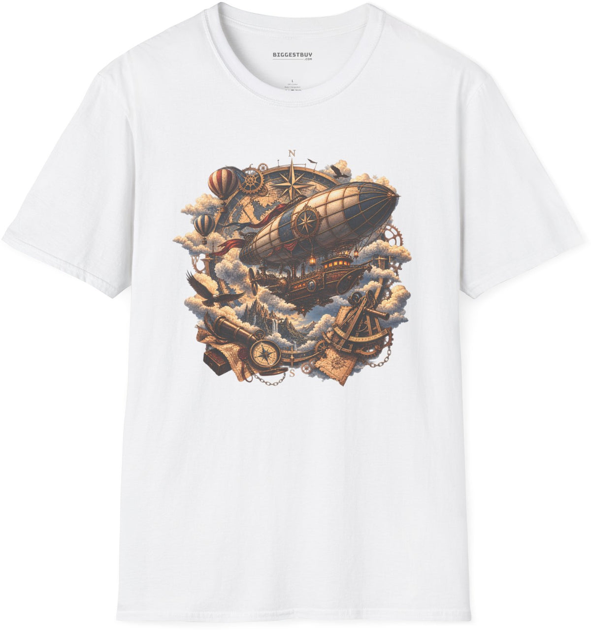 Skybound Voyager - Softstyle T-Shirt in White, front view