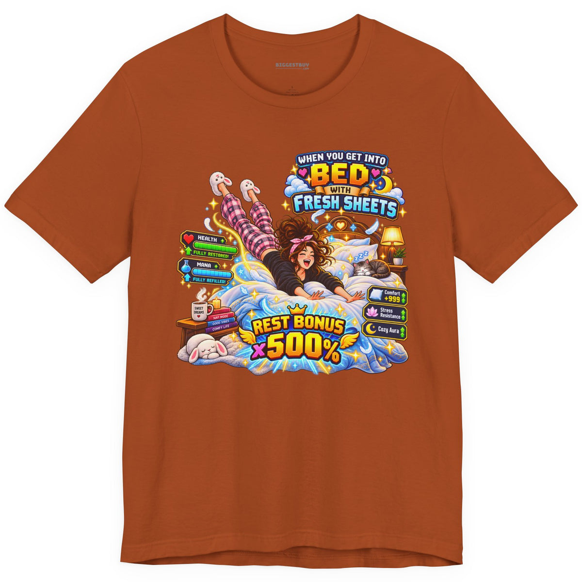 Sleepy Zone - Classic Jersey Tee in Autumn, front view