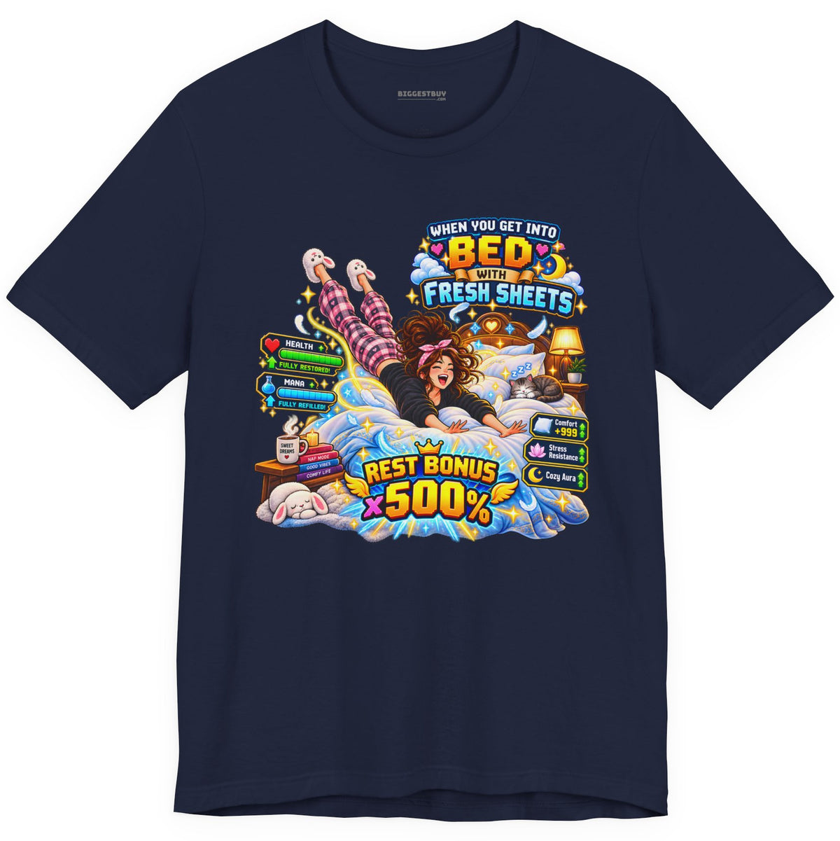 Sleepy Zone - Classic Jersey Tee in Navy, front view