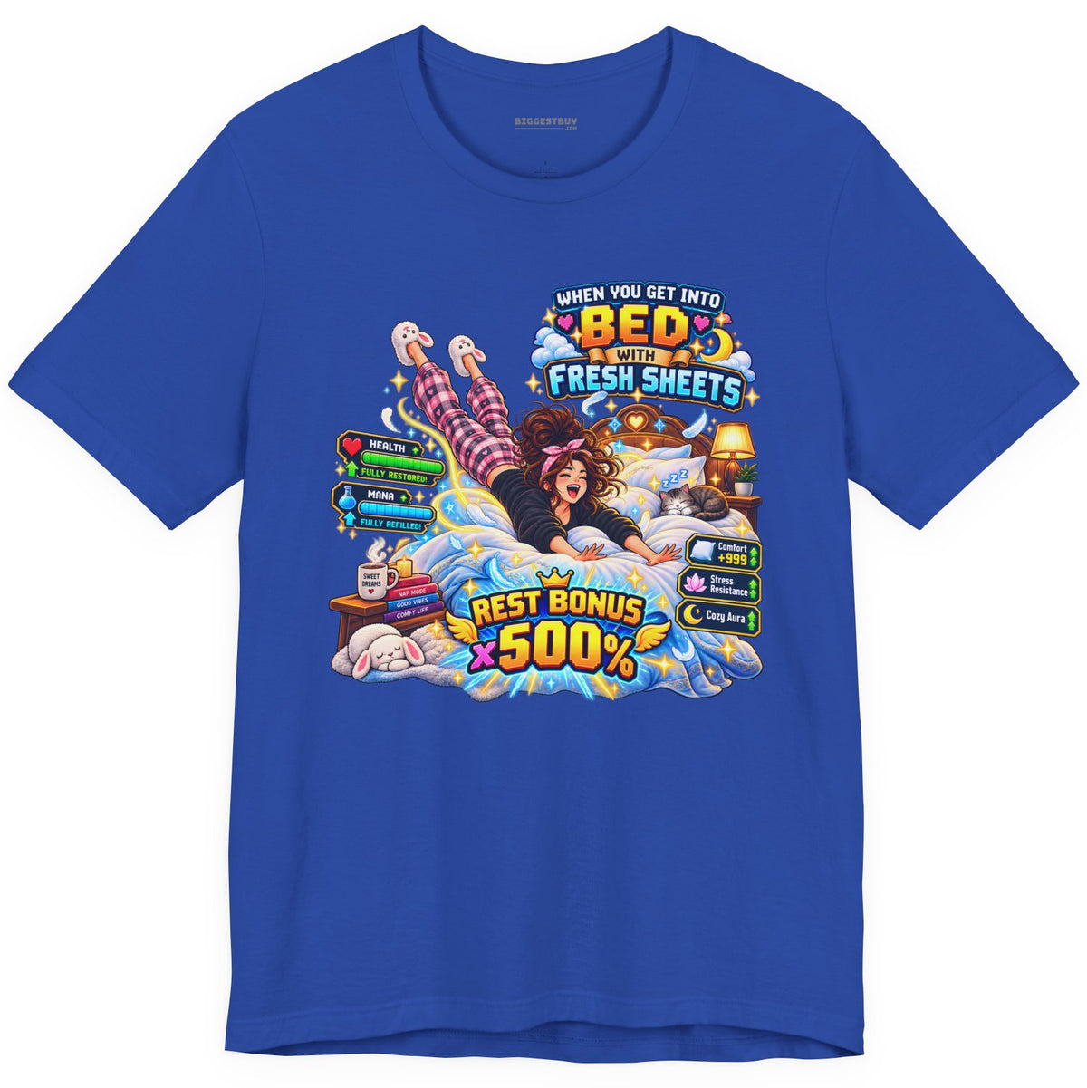 Sleepy Zone - Classic Jersey Tee in True Royal, front view